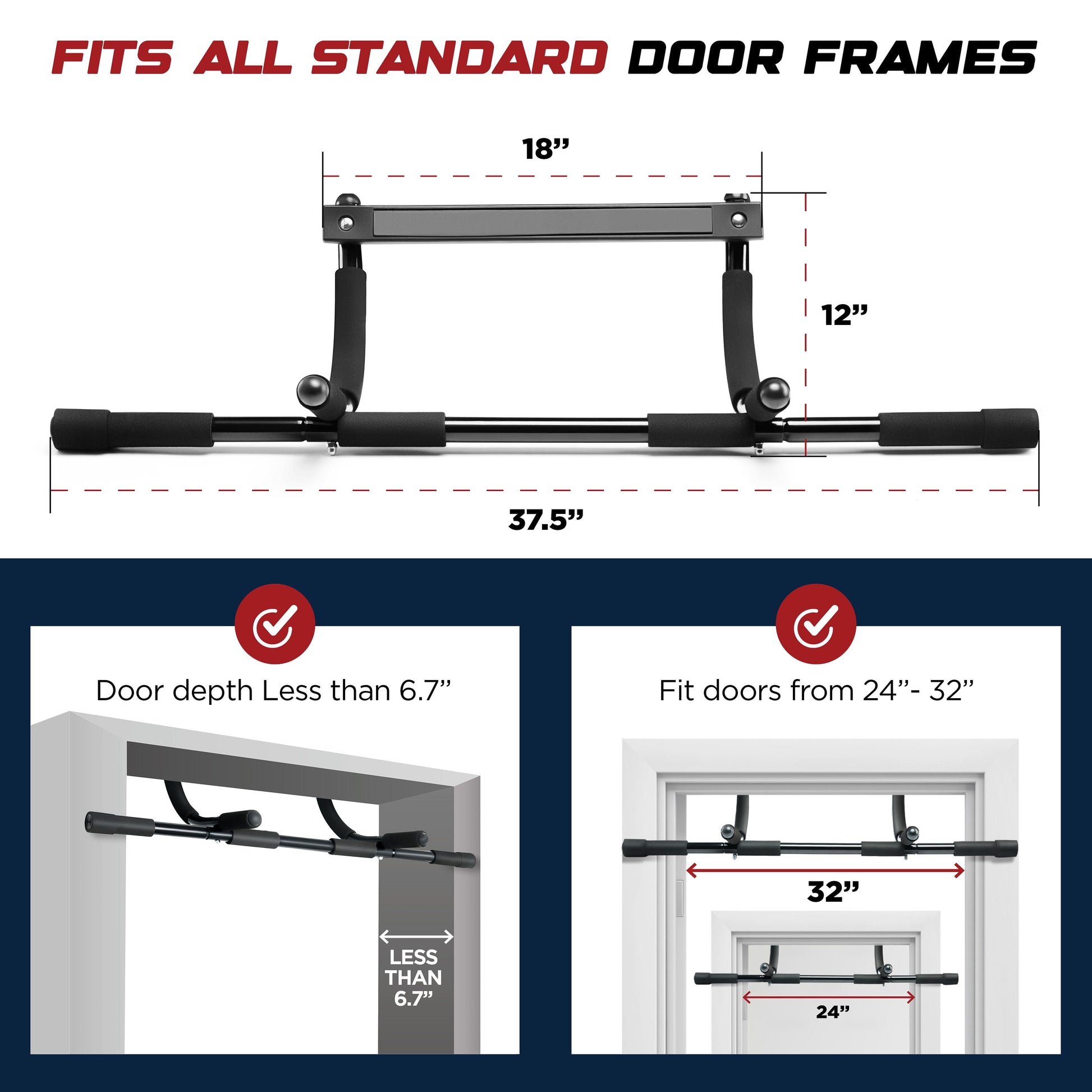 Pull up Bar Doorway Heavy Duty Chin up Bar Trainer for Home Gym Doorway Pull up Bar or Dip Bar